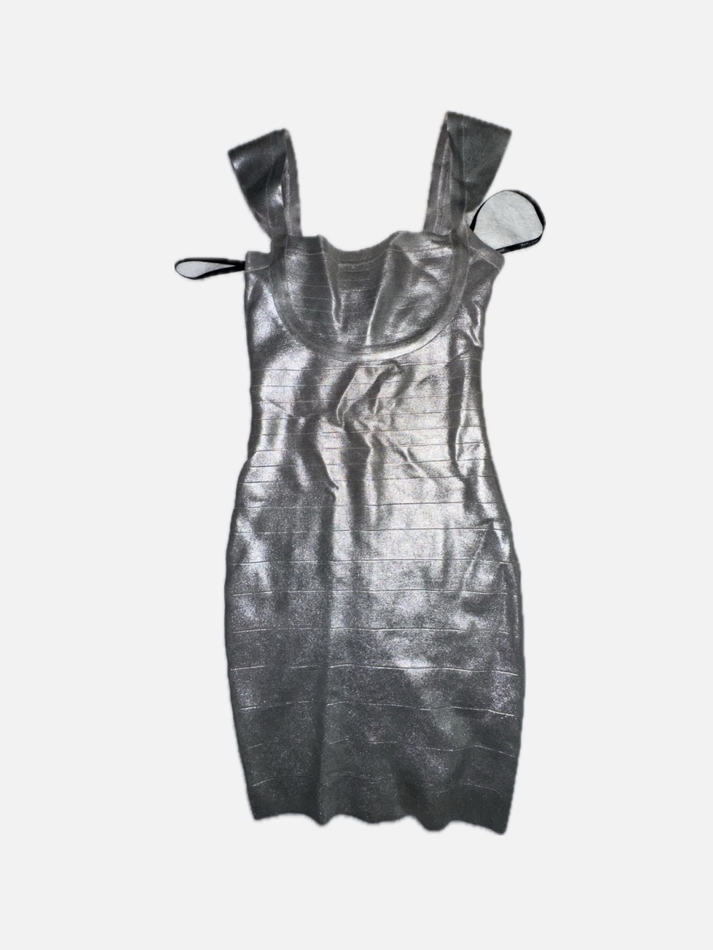 Marciano Silver Metallic Mini Bodycon Dress